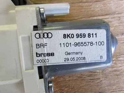 Audi OEM A4 B8 Door Window Regulator Motor, Rear Left 8K0959811 09 10 11 12 13 14 15 16 S4 Q54